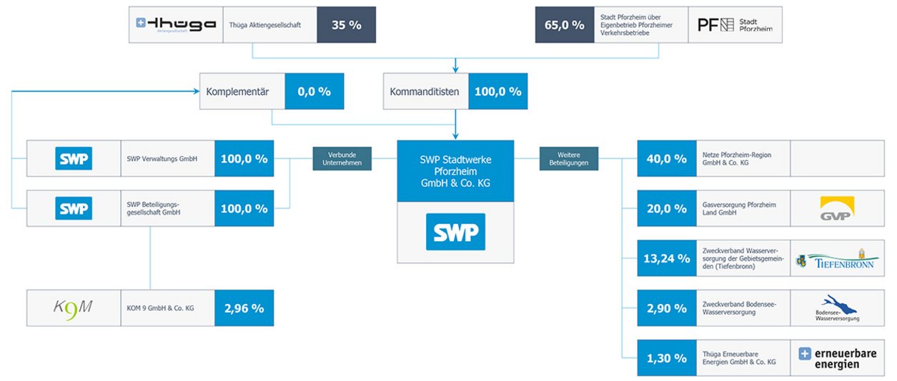 Schaubild zur Darstellung der Gesellschafteraufteilung der SWP.
